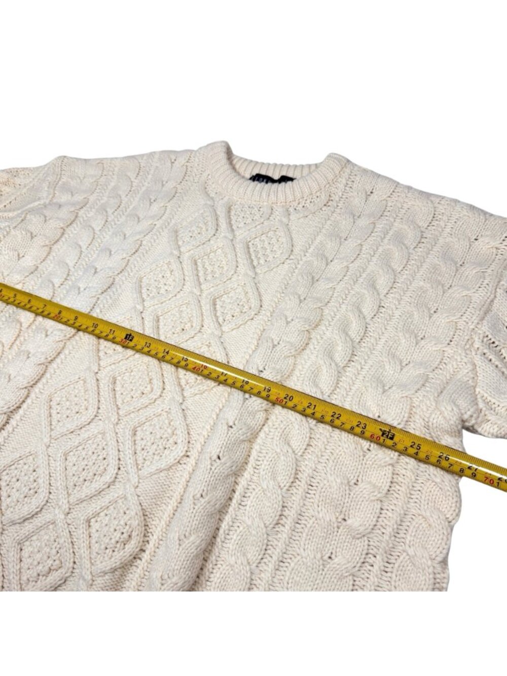 Lioness Gigi Oversized Fisherman Sweater L Chunky Slouchy Boxy Boho Ivory - Picture 8 of 14